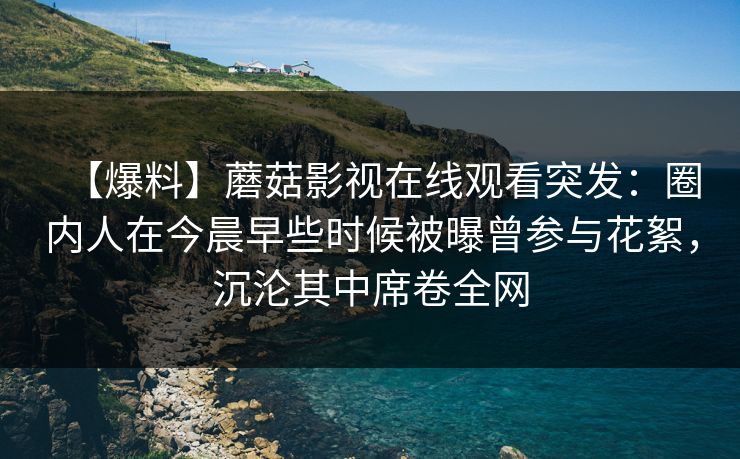 【爆料】蘑菇影视在线观看突发：圈内人在今晨早些时候被曝曾参与花絮，沉沦其中席卷全网
